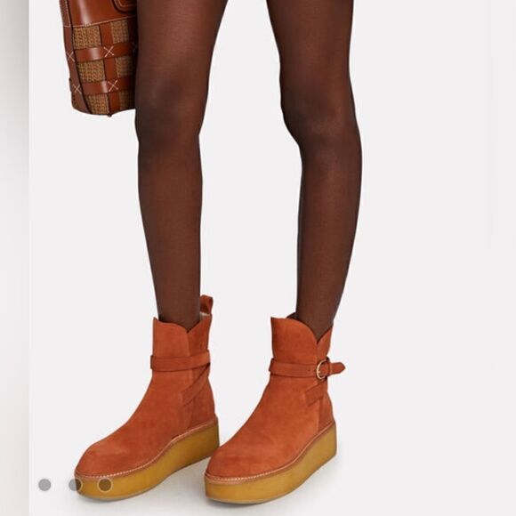 Ulla Johnson Lennox Ankle Buckle Boots suede terracotta brown. New 39.5/… - Picture 4 of 15